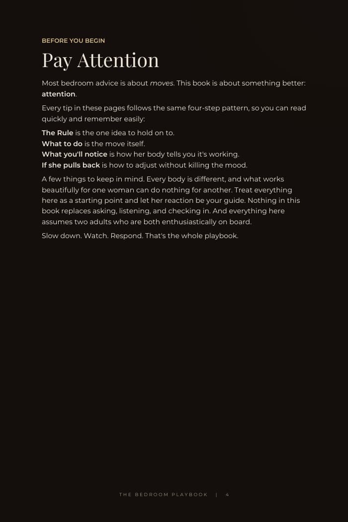 Sample page from The Bedroom Playbook