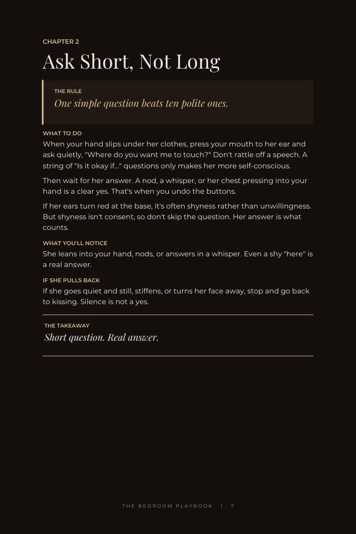 Sample page from The Bedroom Playbook